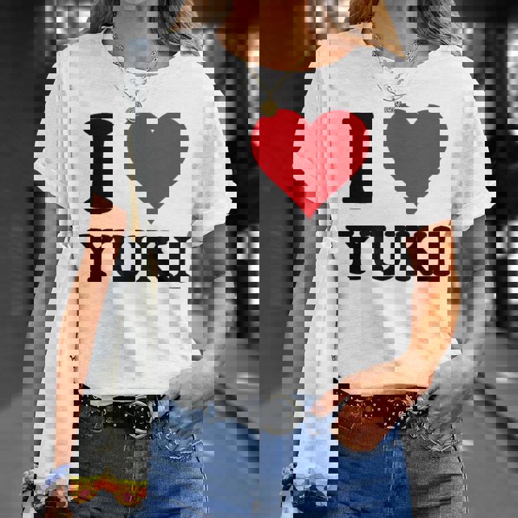 I Heart Yukiファーストネーム I Love パーソナライズ Tシャツ 彼女への贈り物