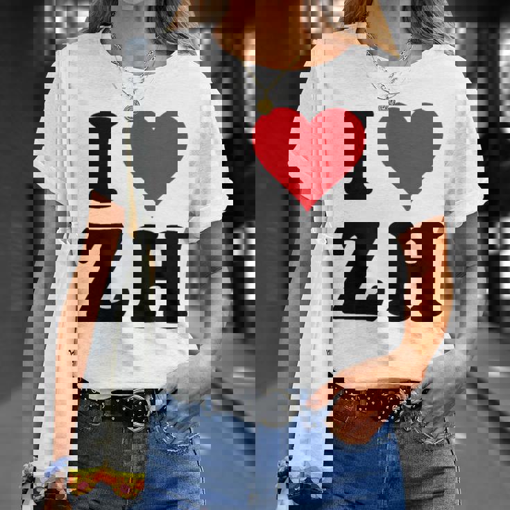 I Heart Zh Initials I Love ZH First And Last Name Z H Tシャツ 彼女への贈り物