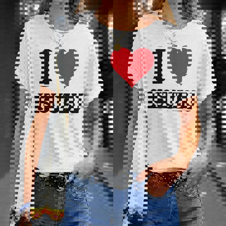 I Heart いすゞ ファーストネーム I Love パーソナライズ Tシャツ 彼女への贈り物