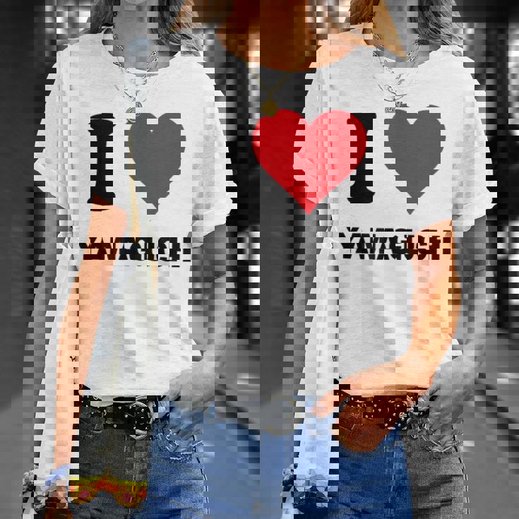 I Heart 山口 Japan Love 日本土産 Tシャツ 彼女への贈り物