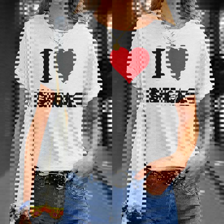 I Heart 石垣 Japan Love 日本土産 Tシャツ 彼女への贈り物