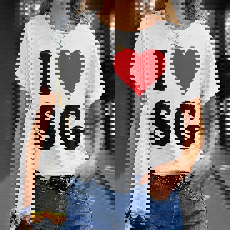 I Heartg イニシャル I LoveG 姓 G Tシャツ 彼女への贈り物