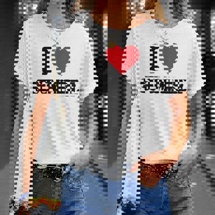 I Heartumire 名 I Love パーソナライズ Tシャツ 彼女への贈り物