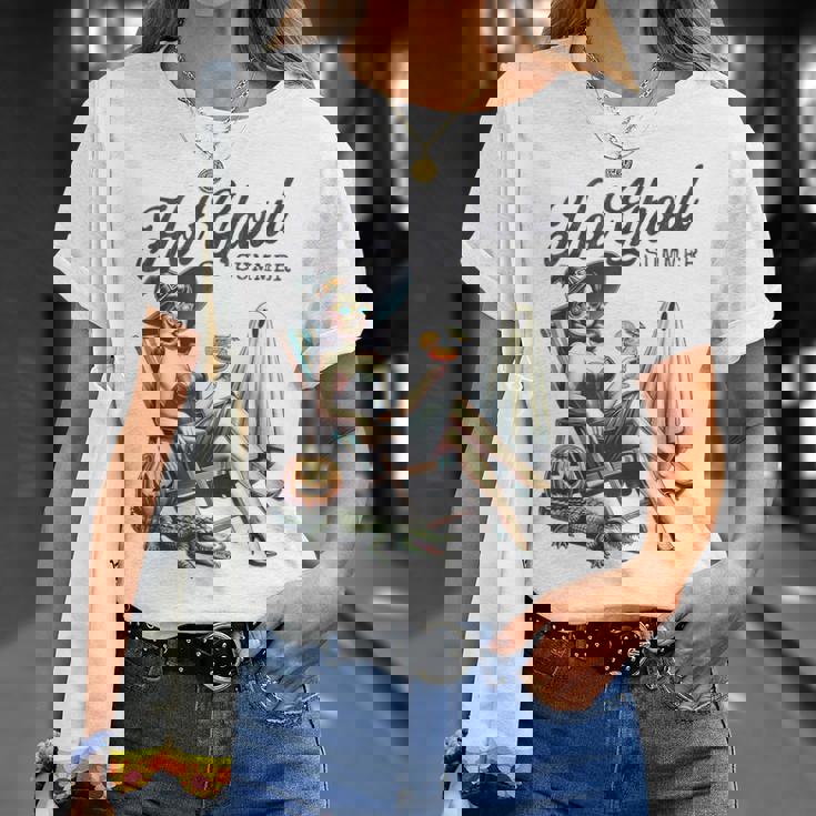 Hot Ghoul Summer Spooky Boo Beach Halloween Summerween Women T-Shirt Gifts for Her