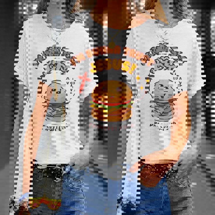 I'm Bunna Trust Jesus 箴言 クリスチャンハンバーガーしゃれ Tシャツ 彼女への贈り物