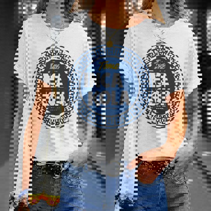 Inca Kola ペルーゴールデンコーラ バブルガム クリームソーダ Tシャツ 彼女への贈り物