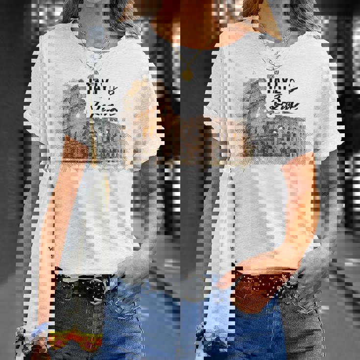Italia Coliseo Roma Italia Amantes Hombres Es Niños Camiseta unisex Regalos para ella
