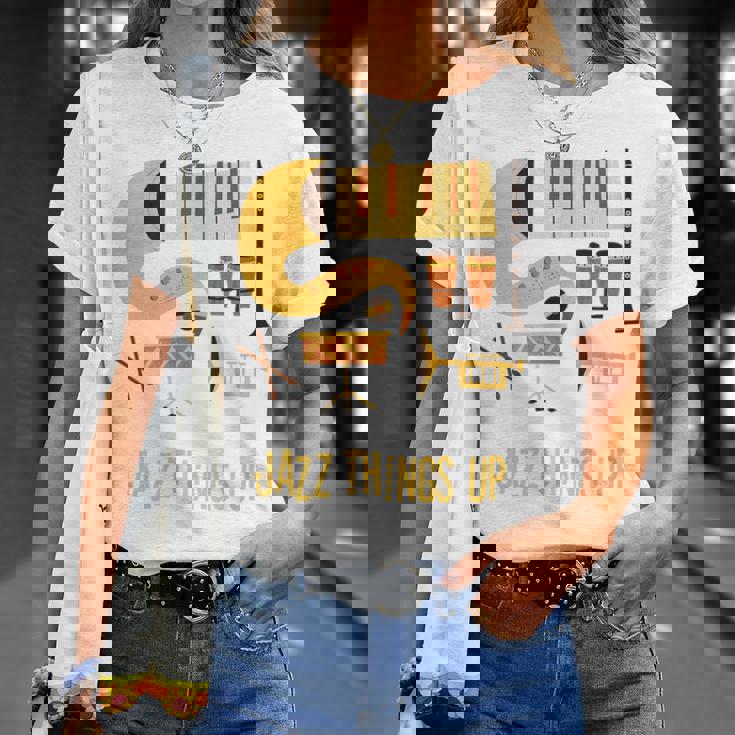 Jazz Things Up ヴィンテージジャズミュージック Tシャツ 彼女への贈り物