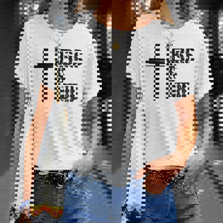 Jesus Is Lord 十字架 信仰 クリスチャン 聖書 神聖 Tシャツ 彼女への贈り物