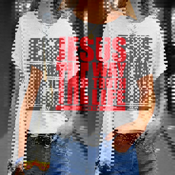Jesus Is The Way Truth Life クリスチャン 男性 女性 クリスチャン Tシャツ 彼女への贈り物