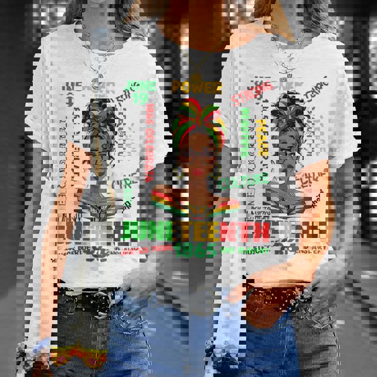 Junenth Girls 1865 African American Black T-Shirt Gifts for Her