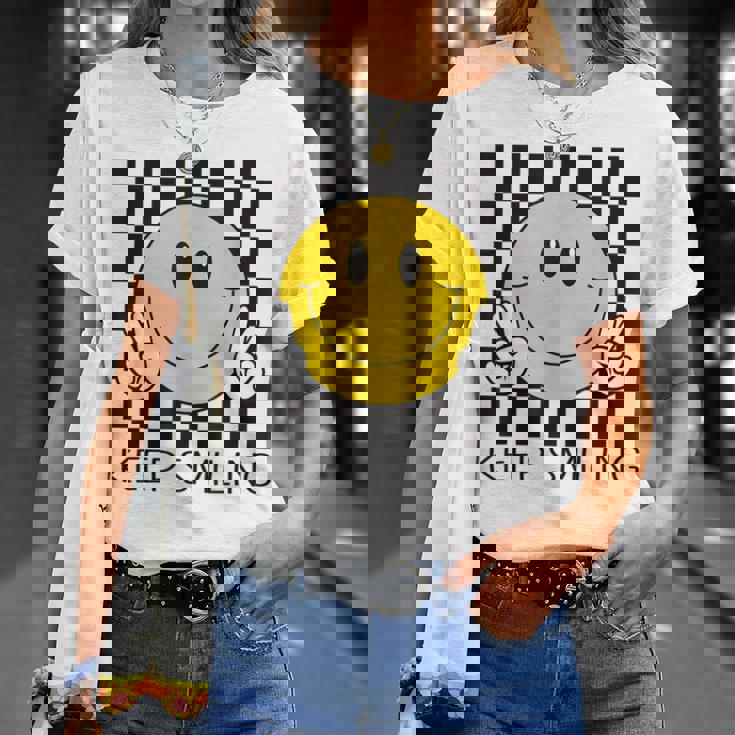 Keepmiling キュート 黄色 幸せ 平和 笑顔 ポジティブ Tシャツ 彼女への贈り物