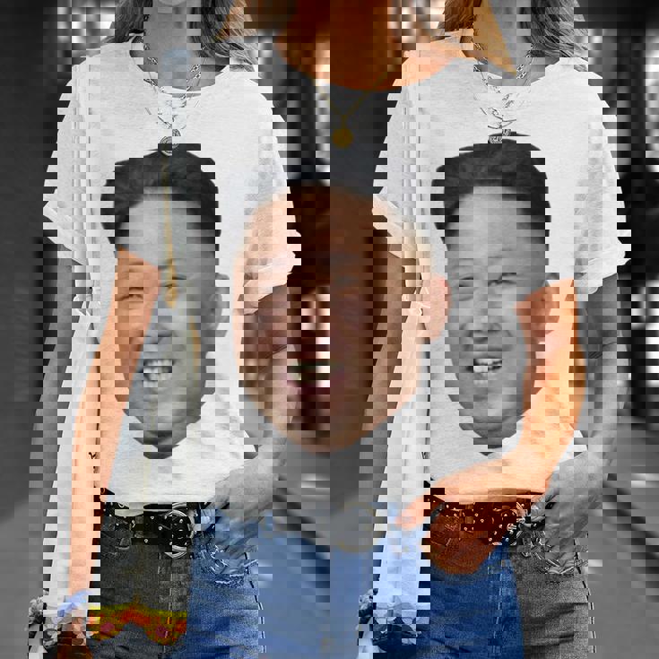Kim Jong Un Big Face ロケットマン 北朝鮮パロディ Tシャツ 彼女への贈り物