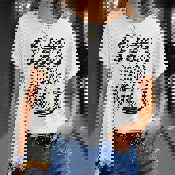 Let's Taco Bout It 面白い メキシコ料理 タコス シンコ・デ・マヨ Tシャツ 彼女への贈り物