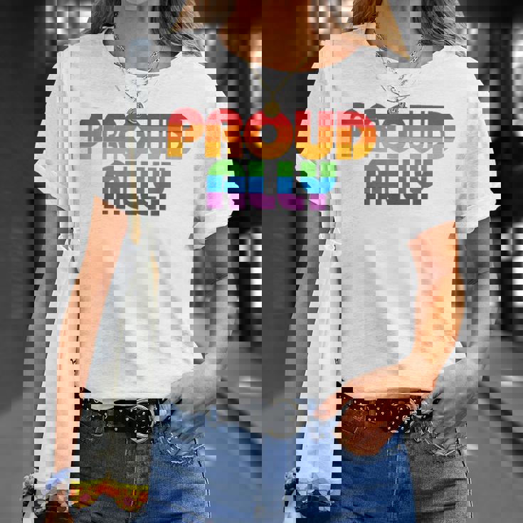 Lgbtq Proud Ally Lesbian Gay Pride Lgbt Ally Rainbowintage Tシャツ 彼女への贈り物