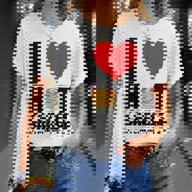 I Love Heart ホットケーキ パンケーキ Flapjacks Can Not Lie Foodie Tシャツ 彼女への贈り物