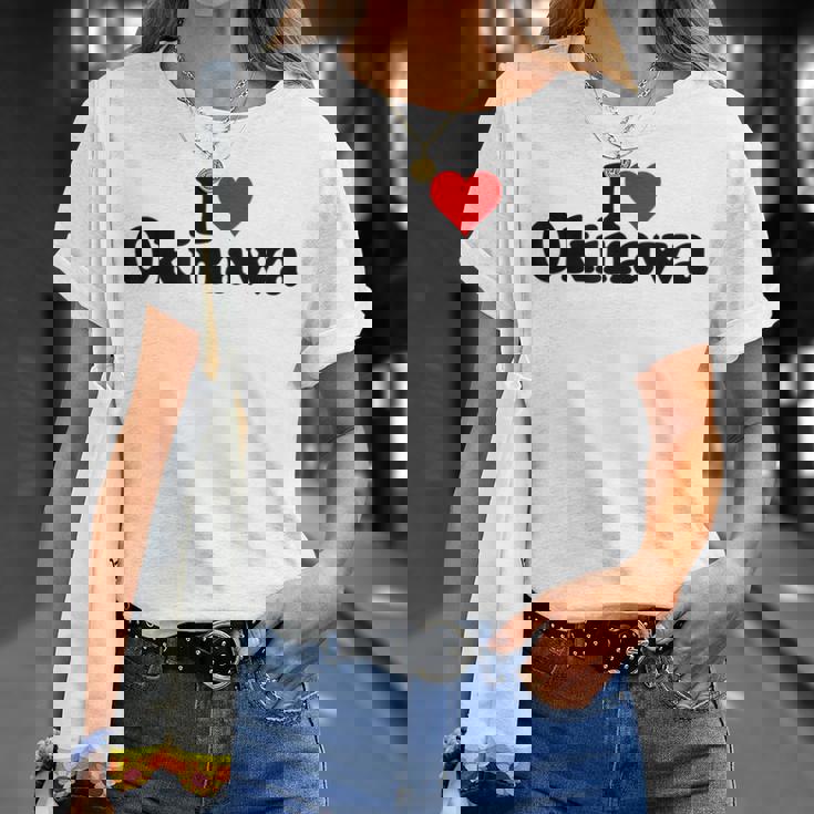 I Love Heart 沖縄ジャパン Tシャツ 彼女への贈り物