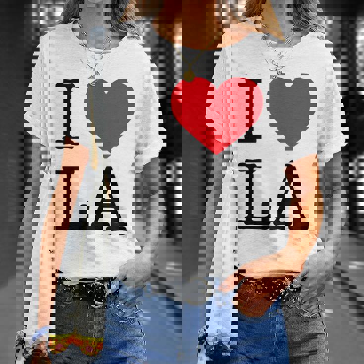 I Love La Top I Heart Los Angeles バケーションギフト Tシャツ 彼女への贈り物
