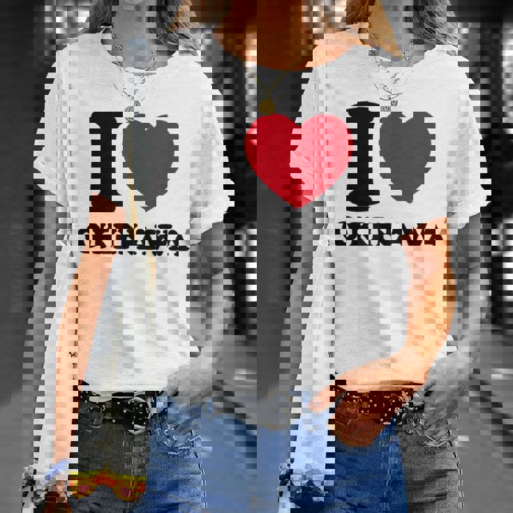 I Love Okinawa アイラブ 沖縄 メンズ 琉球 お土産 旅行 Tシャツ 彼女への贈り物