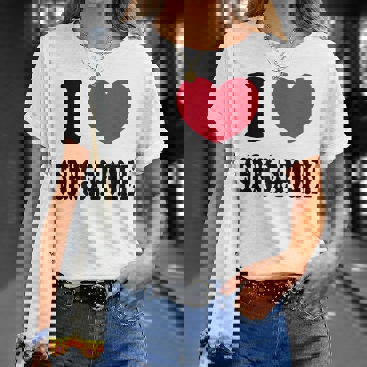 I Loveingapore シンガポールが大好き Tシャツ 彼女への贈り物