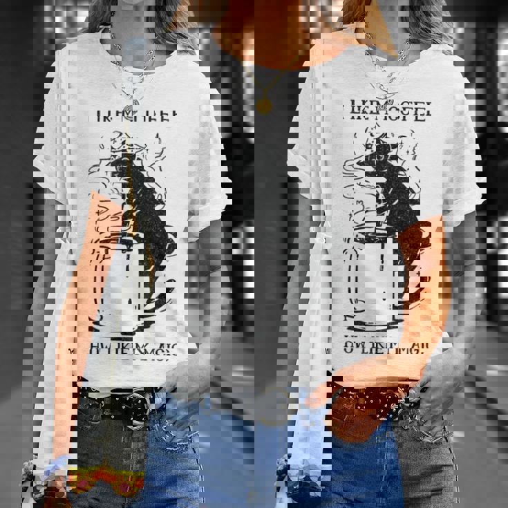 Magic Coffee Cat 面白い猫 Tシャツ 彼女への贈り物