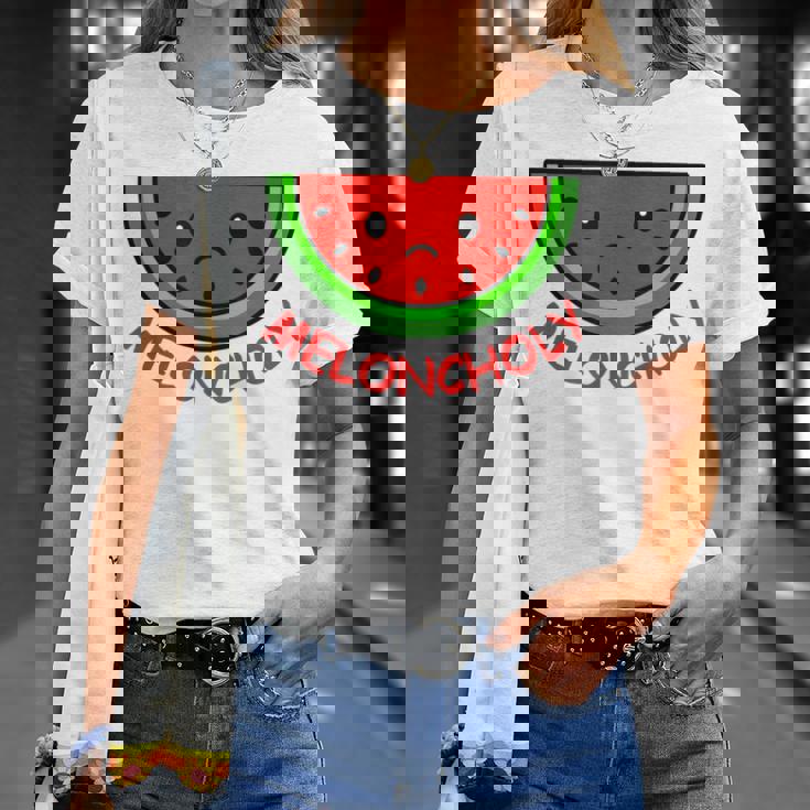 Meloncholy 面白い スイカ しゃれ フルーツ好き。 Tシャツ 彼女への贈り物