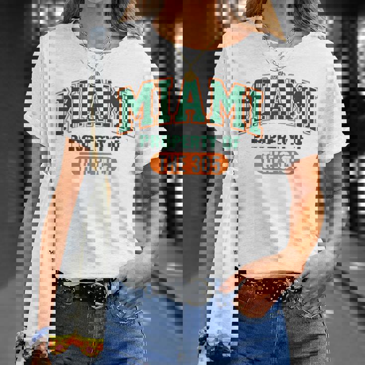 Miami Property 305 ストリートウェア マイアミシティカルチャースタイル Tシャツ 彼女への贈り物
