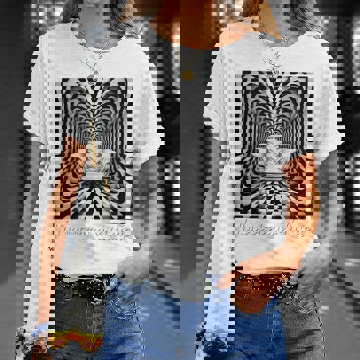 Monochrome Magic 幾何学トリックアート 長袖tシャツ Tシャツ 彼女への贈り物