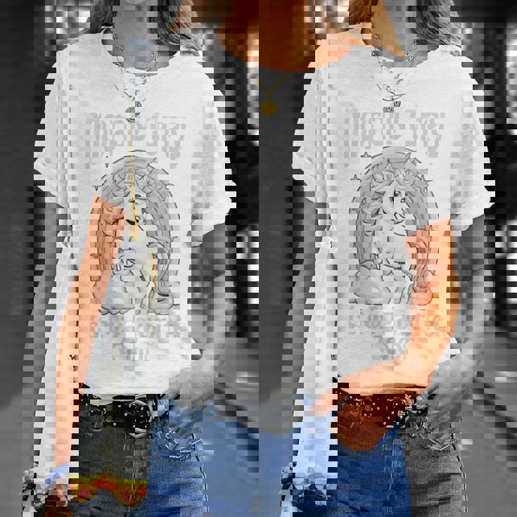 Morally Grey My Favorite Color Dark Unicorn Rainbow Tシャツ 彼女への贈り物