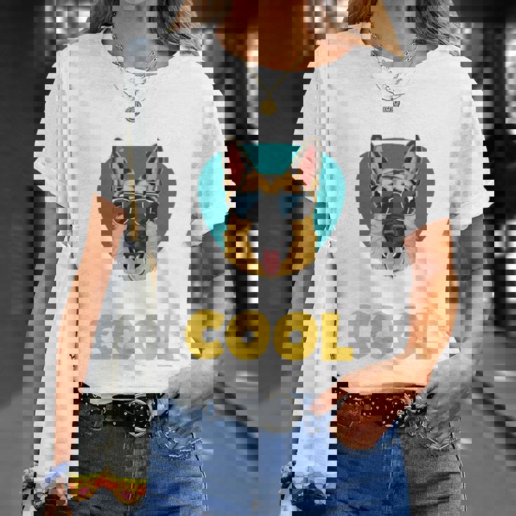 My Dog Thinks I'm Cool サングラス ジャーマンシェパード ドッグオーナー 長袖tシャツ Tシャツ 彼女への贈り物