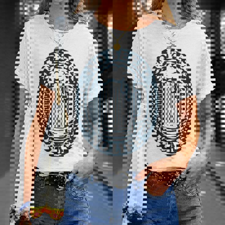 No Beer No Life ヴィンテージ飲料 ビール愛好家向け 左胸 Tシャツ 彼女への贈り物