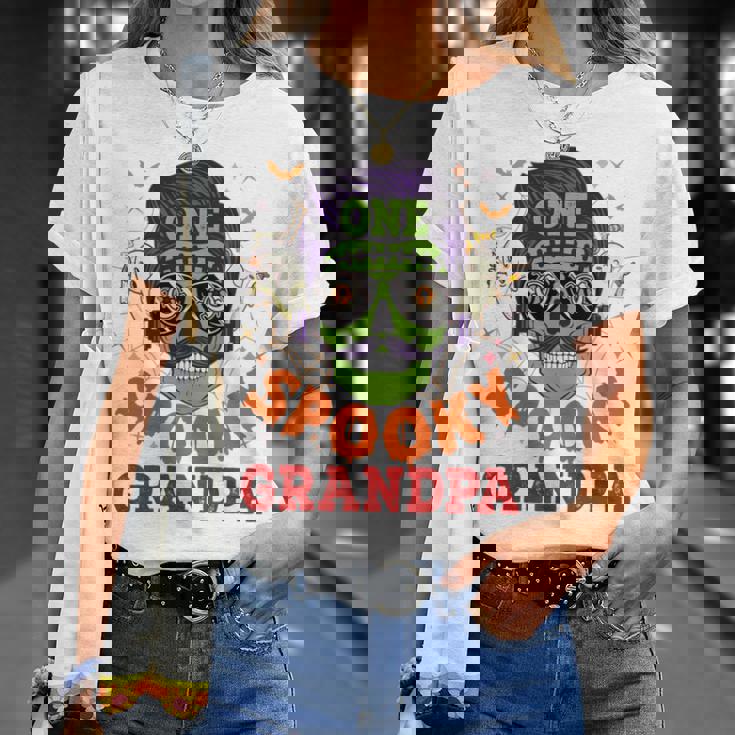 Onepooky Grandpa ハロウィン ホラーマン サングラス ファミリー 長袖tシャツ Tシャツ 彼女への贈り物