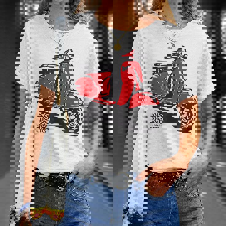 Piaggio クラシックスクーター イタリア製 ピンク Tシャツ 彼女への贈り物