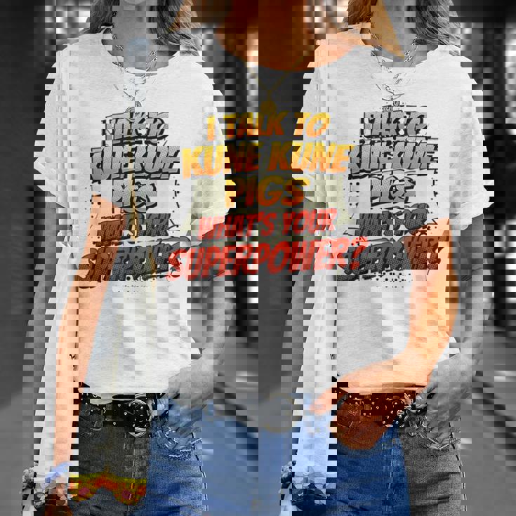 Pig Dad Mom Talkuperpower Kune Kune Tシャツ 彼女への贈り物