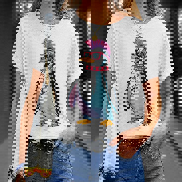 Punkuin 面白い パンクロック パンクロック ペンギン 長袖tシャツ Tシャツ 彼女への贈り物
