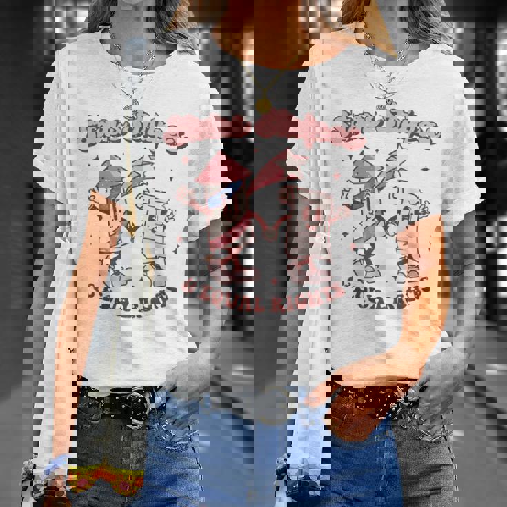 Retro Groovy 4Th Of July Stars Stripes & Equal Rights T-Shirt Gifts for Her