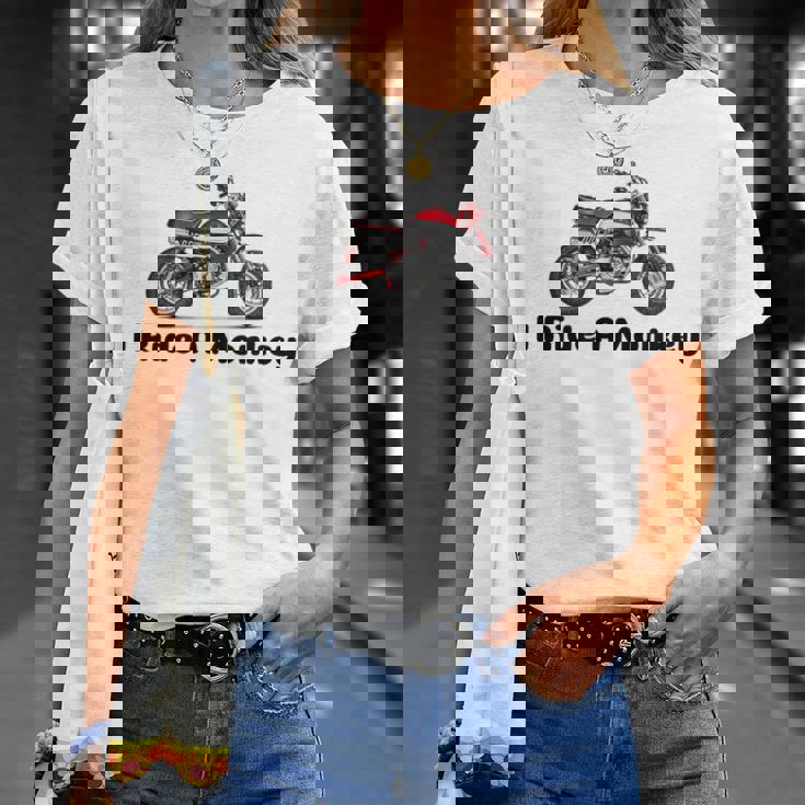 I Ride A Monkey オートバイミニバイクまたはピットバイク Tシャツ 彼女への贈り物