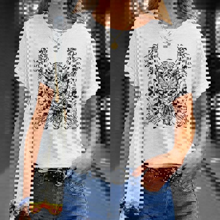 Samurái Máscara De Hannya Oni Japón Anime Camiseta unisex Regalos para ella