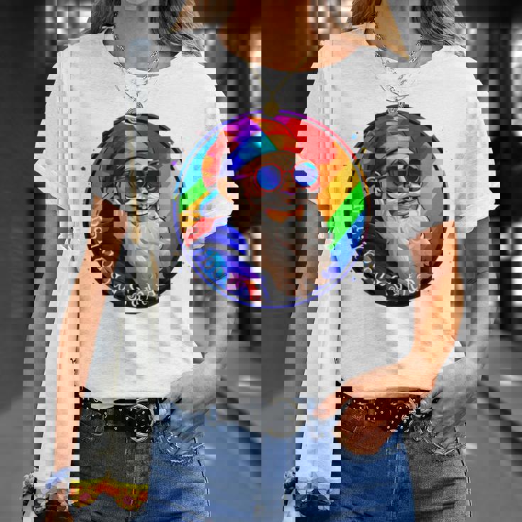 Santaclaus Rainbow 長袖tシャツ Tシャツ 彼女への贈り物