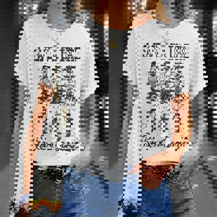 Save A Horse Ride A Cowgirl レトロ ウエスタン ロデオ カントリーガール Tシャツ 彼女への贈り物