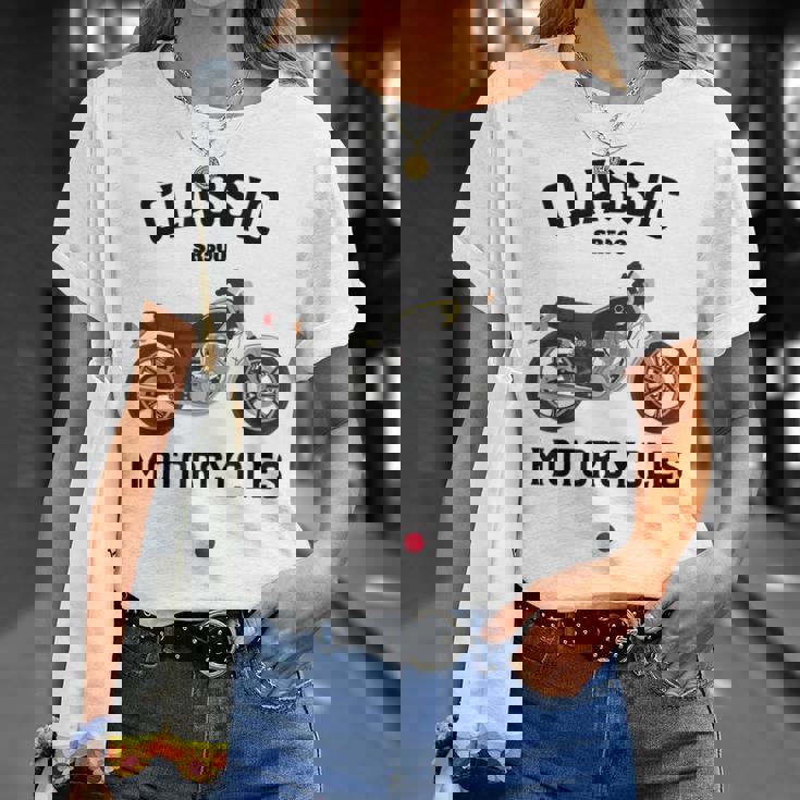 Sr500 ブラック クラシックバイク モーターサイクリスト オートバイ Tシャツ 彼女への贈り物