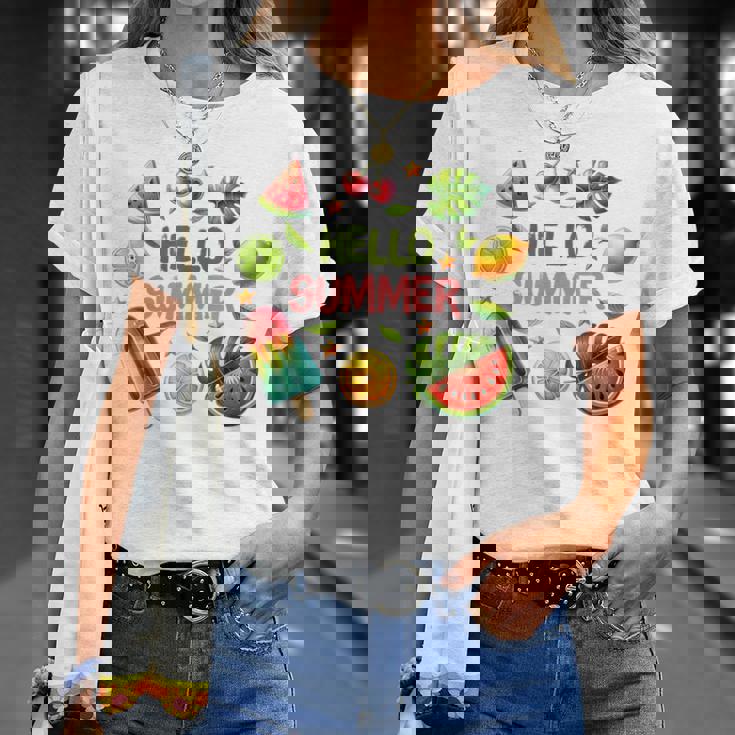 Summeribes ビーチバケーション ハローサマー トロピカル 楽しいデザイン Tシャツ 彼女への贈り物