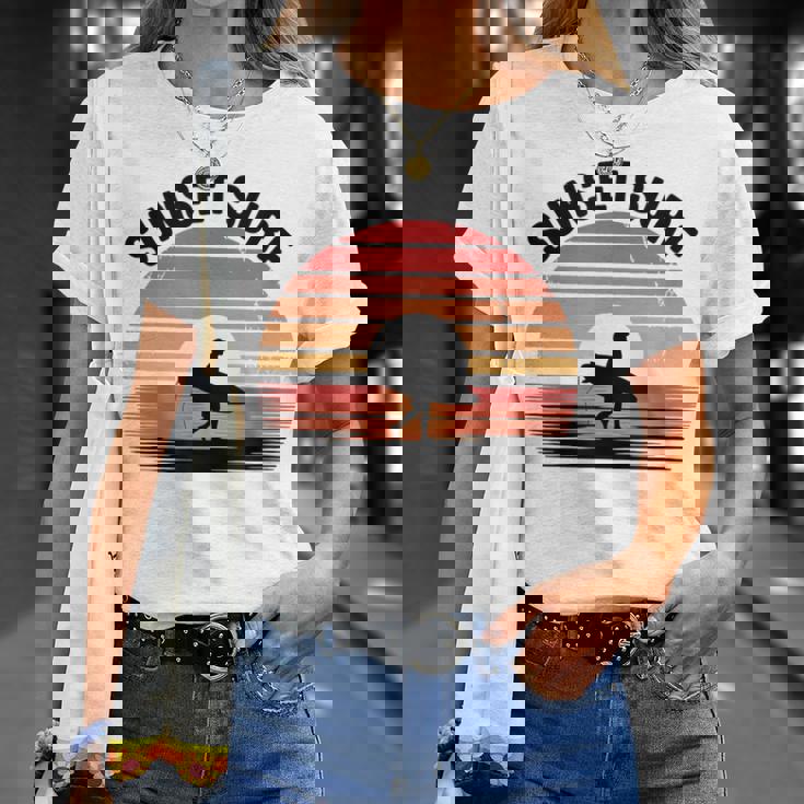 Sunseturf サーフボード ビンテージサーフィン サーファー用 Tシャツ 彼女への贈り物