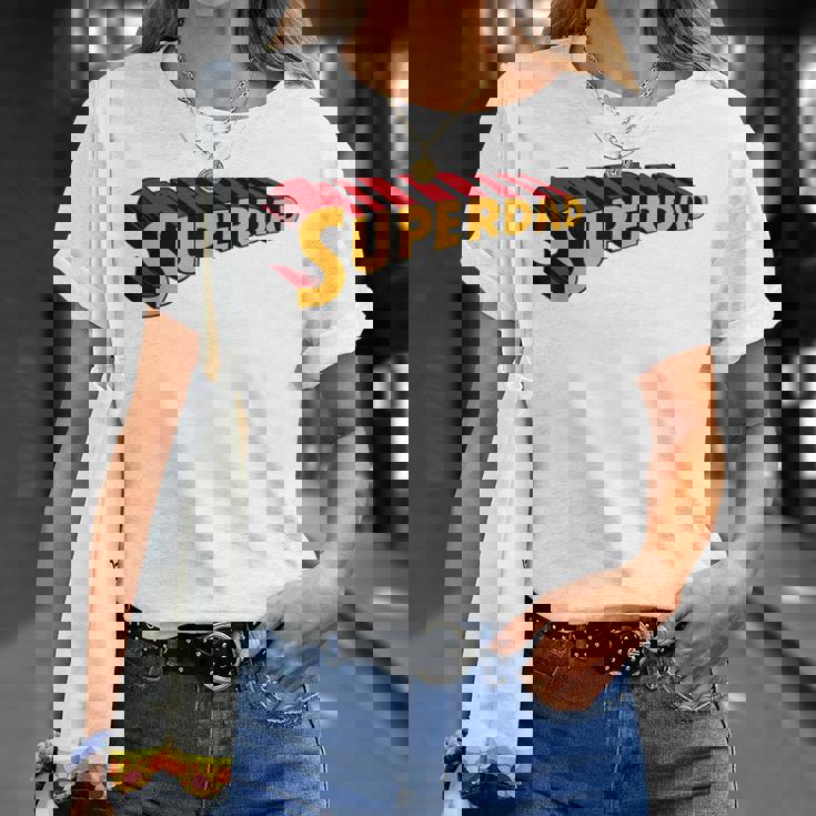 Super Daduperdad uperhero Dad Tシャツ 彼女への贈り物