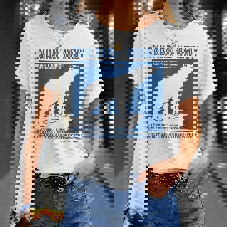 Svalbard ノルウェー ポーラーベア ロングイヤービーン スピッツベルゲン オーロラ Tシャツ 彼女への贈り物