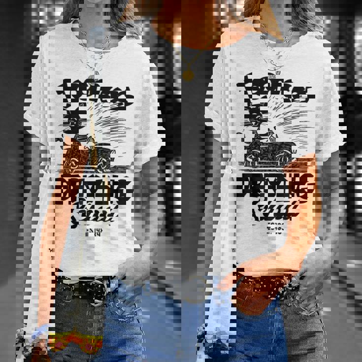 Toonces 自動車教習所 エスト 伝説の運転 猫 面白い Tシャツ 彼女への贈り物