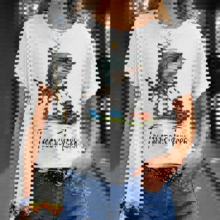 Tralalero Tralala Brain Red hark Meme 長袖tシャツ Tシャツ 彼女への贈り物