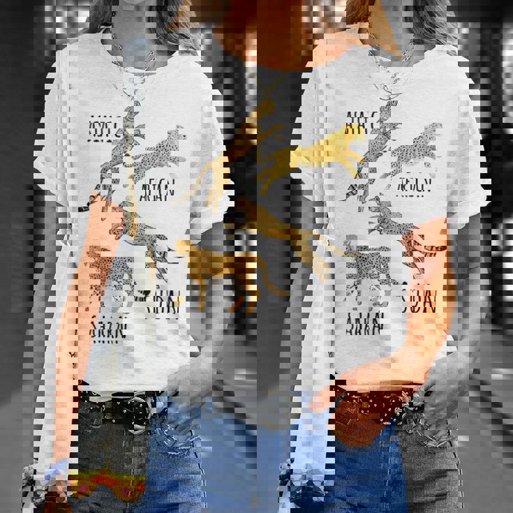 Type Of Cheetahs Breeds Collection、チータープリント、ビッグキャット Tシャツ 彼女への贈り物