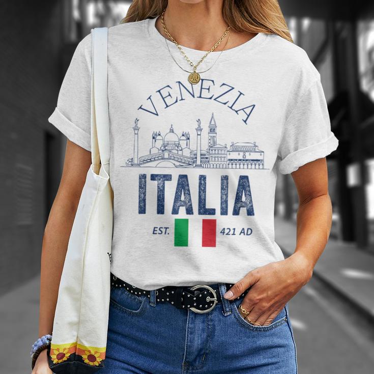 Venezia Italiaouvenirenecia Italia Bandera Recordatorio Hombres Es Camiseta unisex Regalos para ella