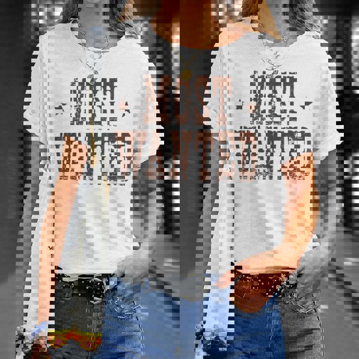 Most Wanted Western Rodeo Bachelorette Party Cowgirl T-Shirt Gifts for Her